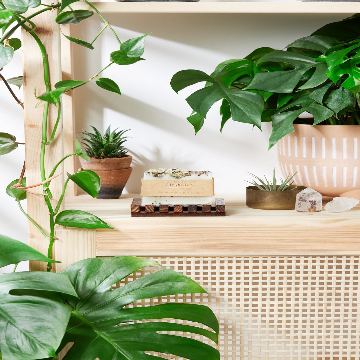 Organic Flower Garden Soap + Bamboo Dish