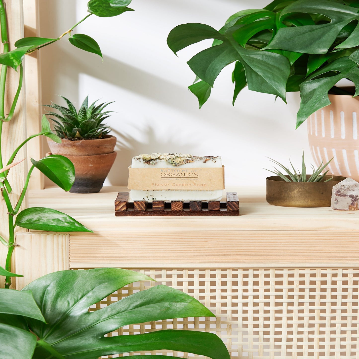 Organic Flower Garden Soap + Bamboo Dish